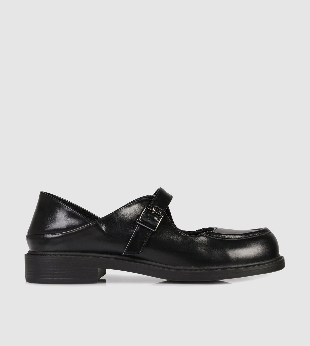 Black Leather Mary Jane