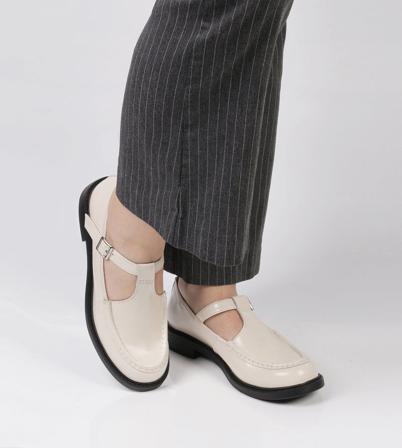Cream Leather Mary Jane