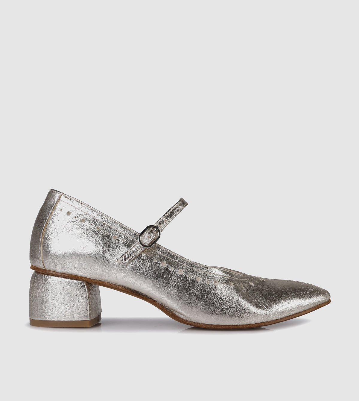 Metallic Heeled Mary Jane